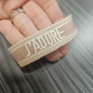 NEW J'adore Woven Pink and Cream Love Bracelet